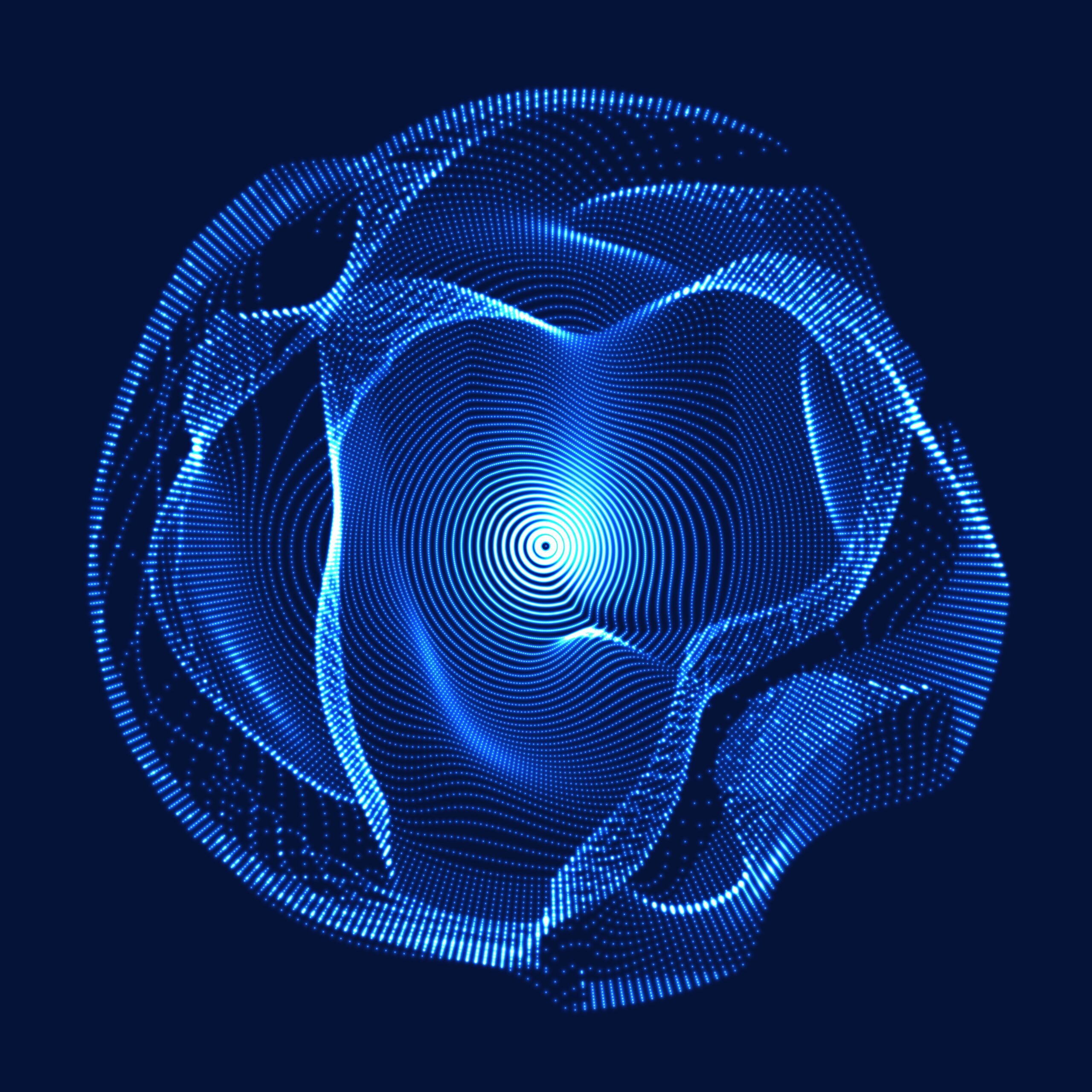 Our Mission .futuristic style card. elegant background for business presentations. corrupted point sphere. chaos aesthetics.